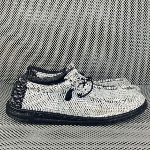 Hey Dude Wally Stretch Poly Shoes 12 Dark Web Gra Slip On Comfort Lightweight - Picture 1 of 16